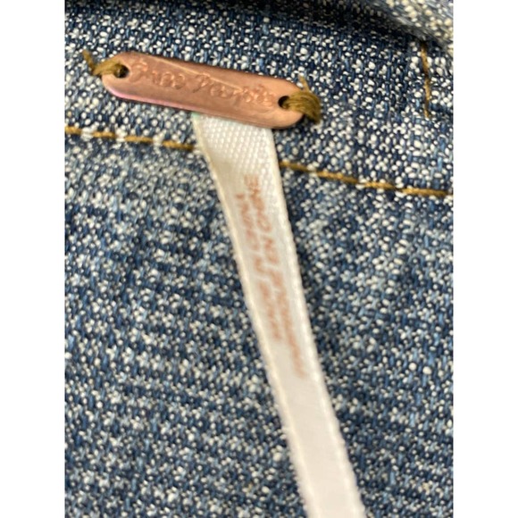 Free People Tattered Tennis Bomber Jean Jacket Indigo XS - Picture 4 of 9